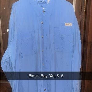 Bimini Bay Men's Blue Casual Button Down Shirt